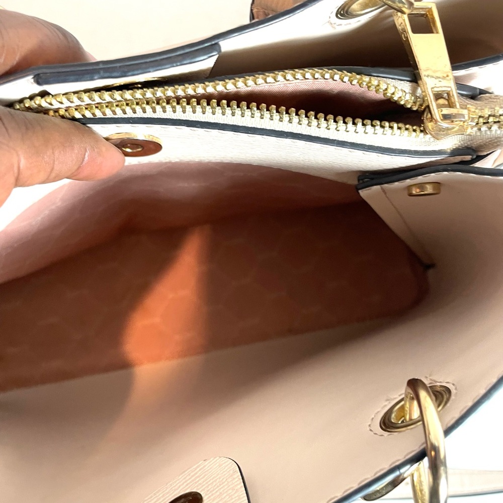 ALDO Cream Satchel with Gold Hardware and Charm - Picture 7 of 16